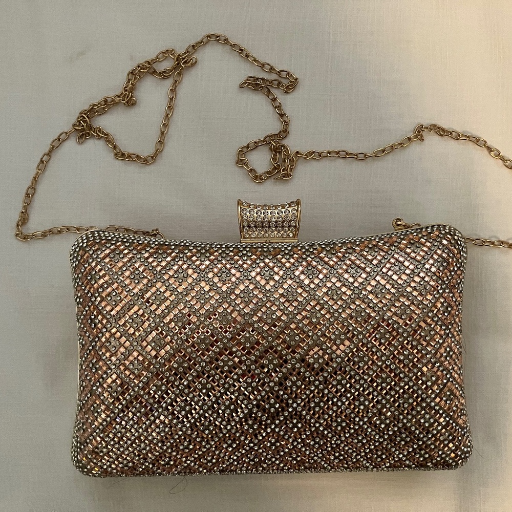 Rose gold clutch/Shoulder bag